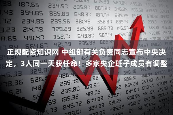 正规配资知识网 中组部有关负责同志宣布中央决定，3人同一天获任命！多家央企班子成员有调整